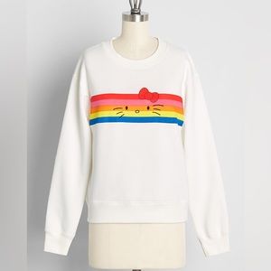 HELLO KITTY x ModCloth Peek-A-Supercute Sweatshirt LARGE